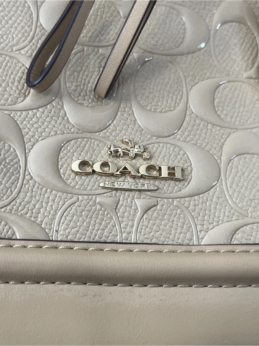 Coach Dome Satchel in Nude Beige Patent Leather
